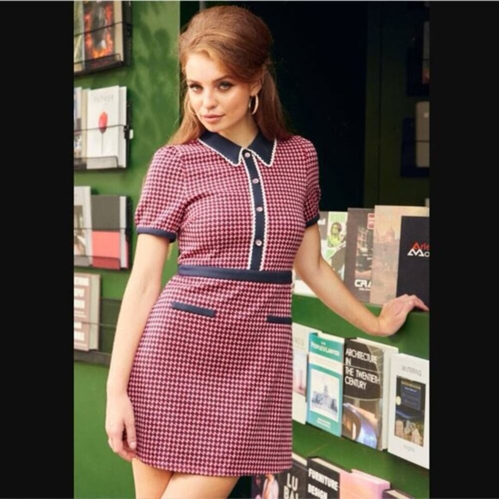 ModCloth NWOT Dress Womens Red Classic Collared Babydoll Mid Century 1X